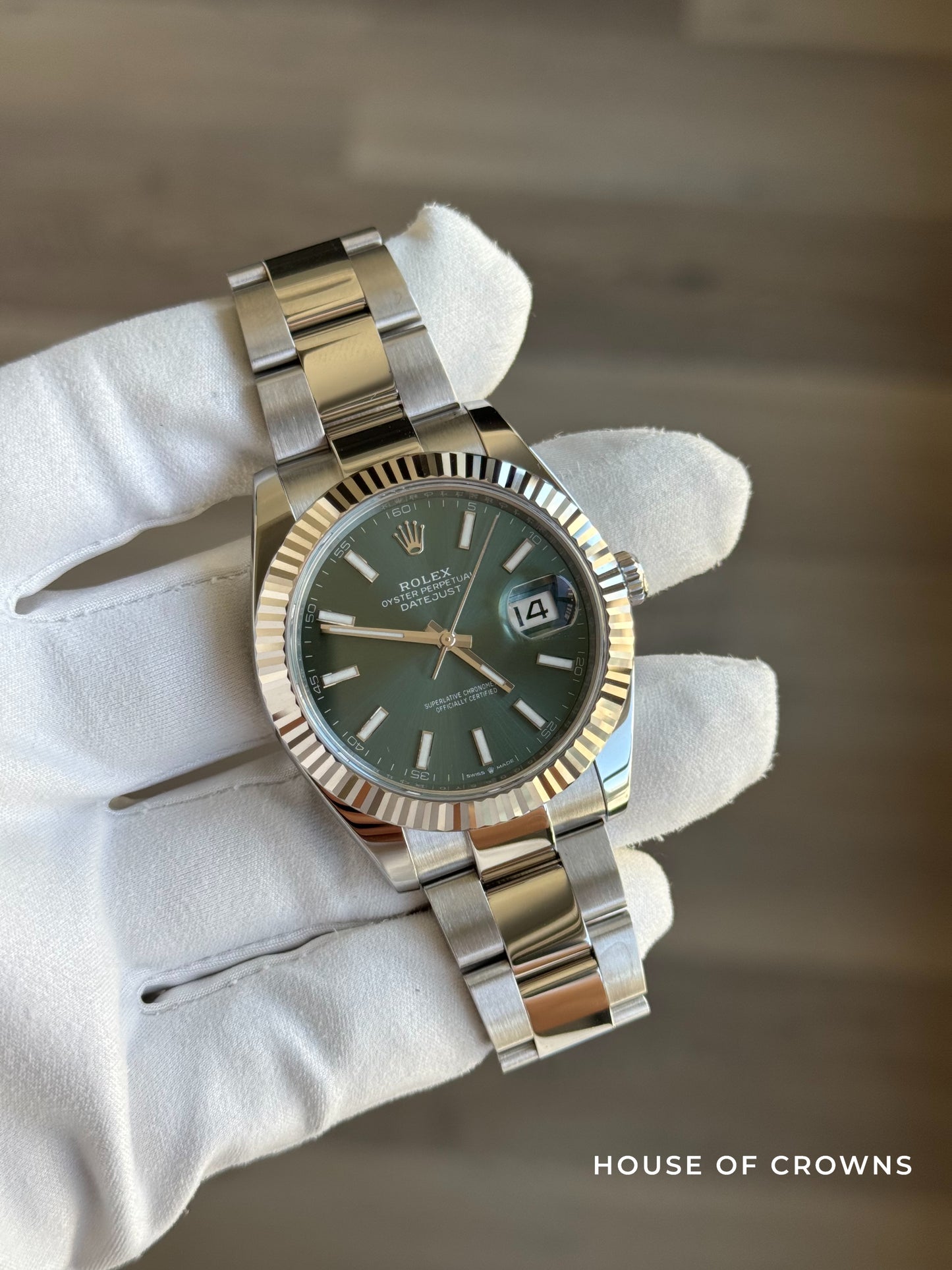 2024 Rolex Datejust 41 Mint Green Oyster Braclet
