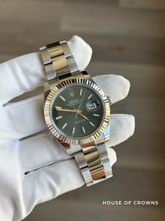 2024 Rolex Datejust 41 Mint Green Oyster Braclet